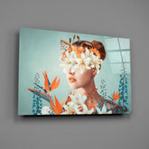 Woman Abstract Art Glass Wall Art.