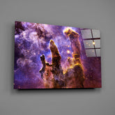 Space Lilac Glass Wall Art.