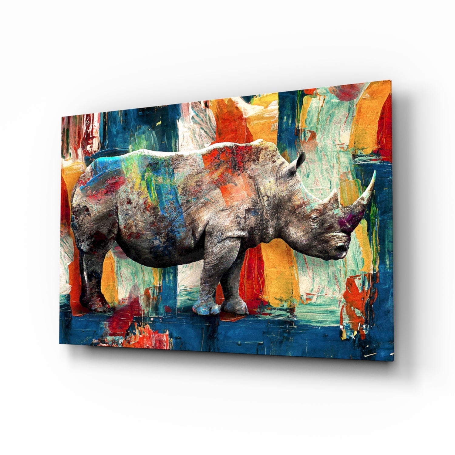 Rhino Glass Wall Art.
