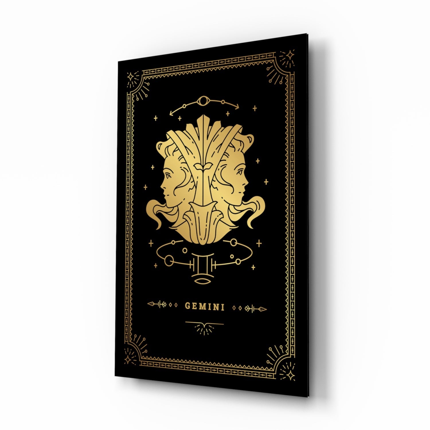 Gemini Zodiac Sign Glass Wall Art.