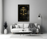 Libra Zodiac Sign Glass Wall Art.