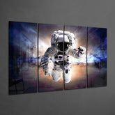 Astronaut 4 Pieces Mega Glass Wall Art (150x92 cm)