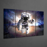 Astronaut 4 Pieces Mega Glass Wall Art (150x92 cm)