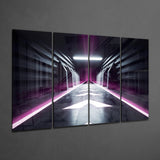 Hallway 4 Pieces Mega Glass Wall Art (150x92 cm)