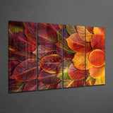 Autumn Leaves 4 Pieces Mega Glass Wall Art (150x92 cm)