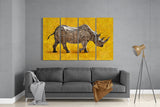 Rhino 4 Pieces Mega Glass Wall Art (150x92 cm)