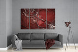 Red Crack 4 Pieces Mega Glass Wall Art (150x92 cm)