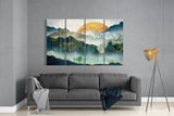 Japanese Sunset 4 Pieces Mega Glass Wall Art (150x92 cm)