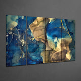 Marble 4 Pieces Mega Glass Wall Art (150x92 cm)