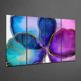 Flower Ink 4 Pieces Mega Glass Wall Art (150x92 cm)