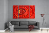 Red Vortex 4 Pieces Mega Glass Wall Art (150x92 cm)