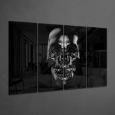 Skull 4 Pieces Mega Glass Wall Art (150x92 cm)