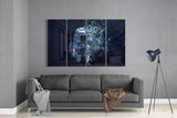 Astronaut 4 Pieces Mega Glass Wall Art (150x92 cm)
