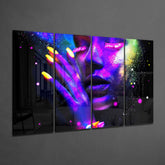 Women 4 Pieces Mega Glass Wall Art (150x92 cm)