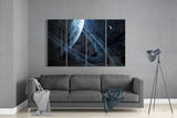 Saturn 4 Pieces Mega Glass Wall Art (150x92 cm)
