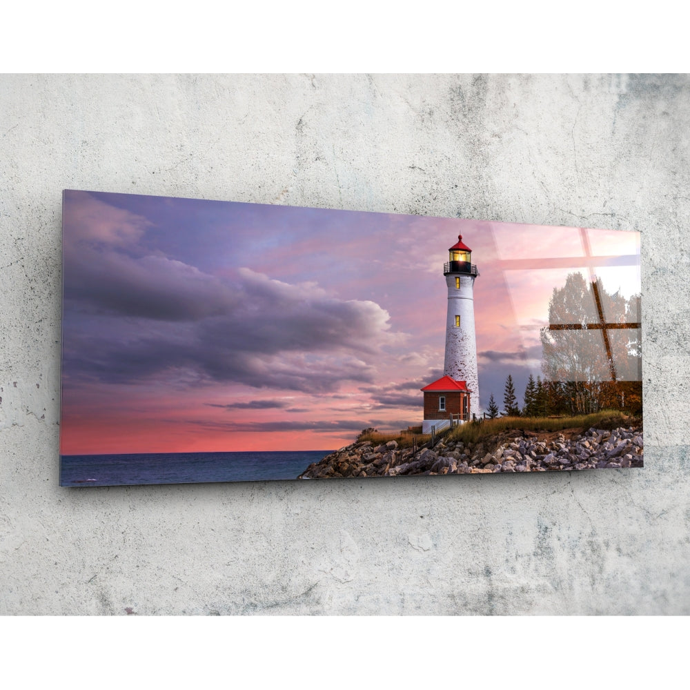 Lighthouse Glass Wall Art (92x36 cm)