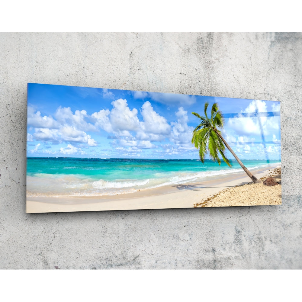 Palm Tree Glass Wall Art (92x36 cm)