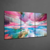 Colourful Clouds Glass Wall Art