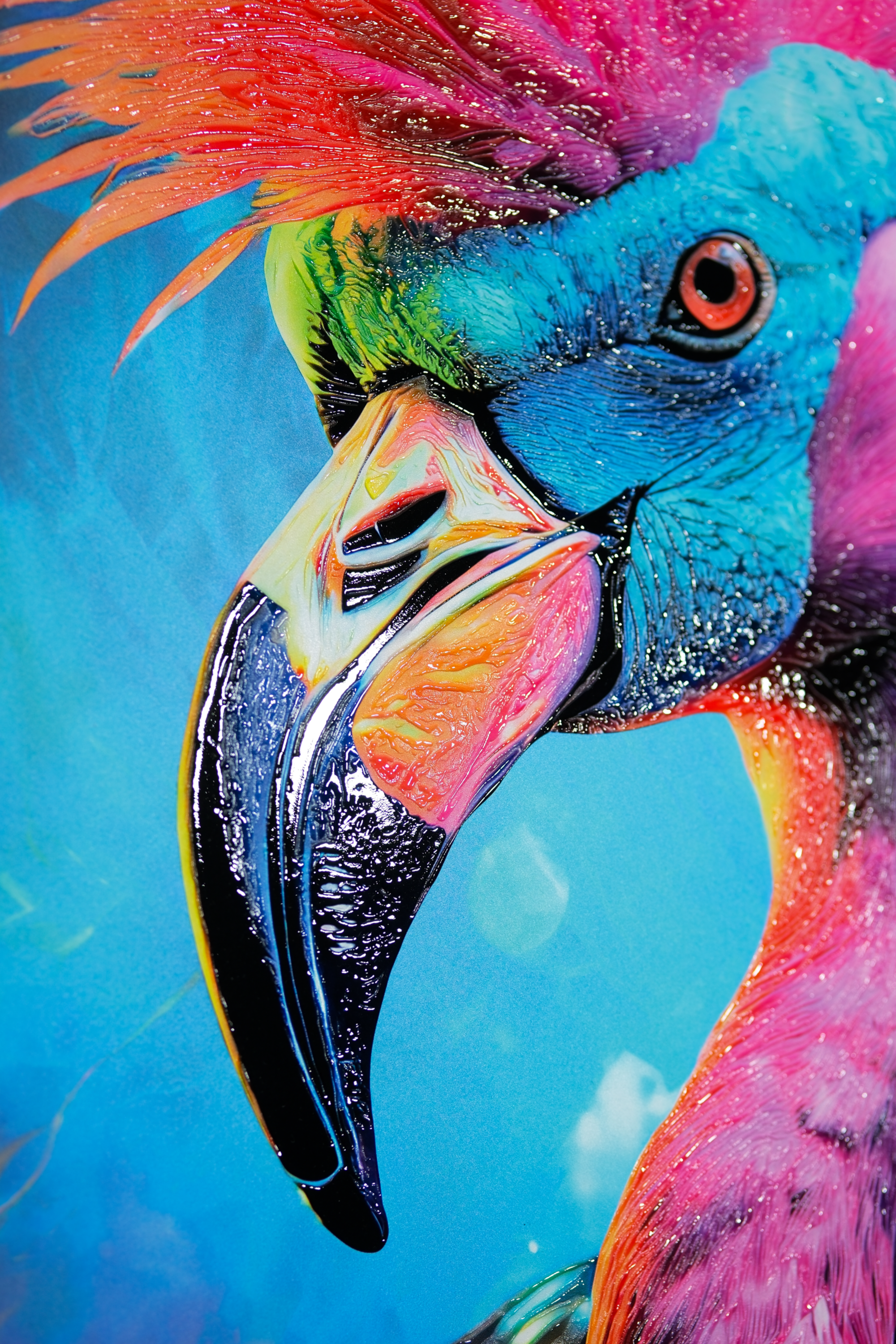 Eclectic Flamingo — Haptic 3D Embossed Print