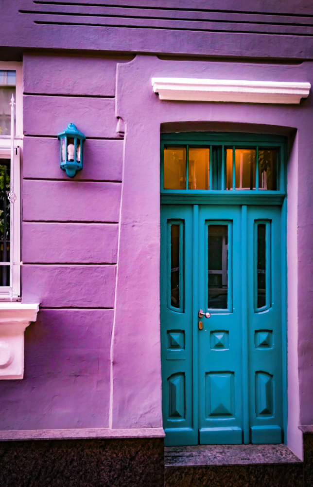 Purple House Glass Wall Art