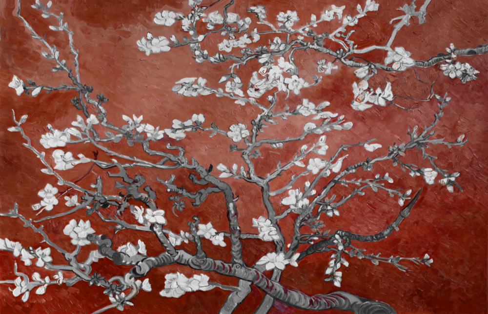 White Flowers Glass Wall Art