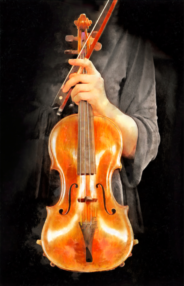 Violin Glass Wall Art