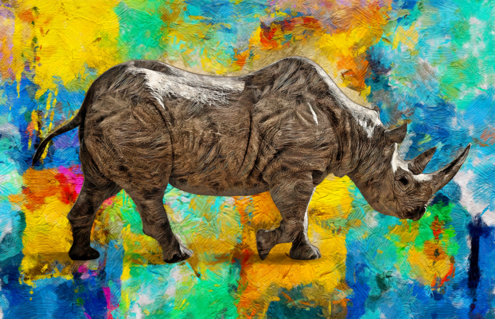 Rhino Glass Wall Art