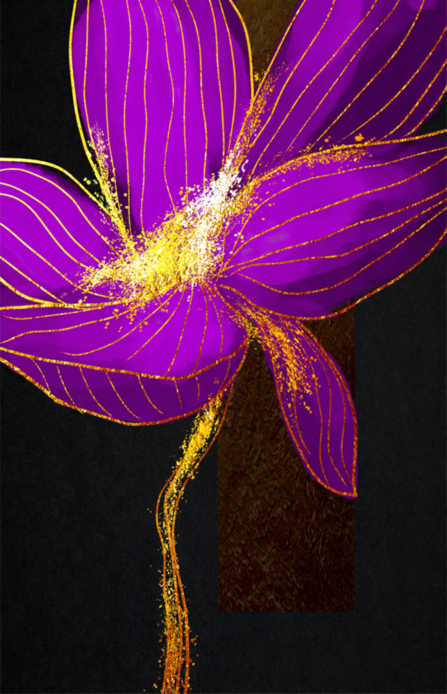 Purple Flower Glass Wall Art