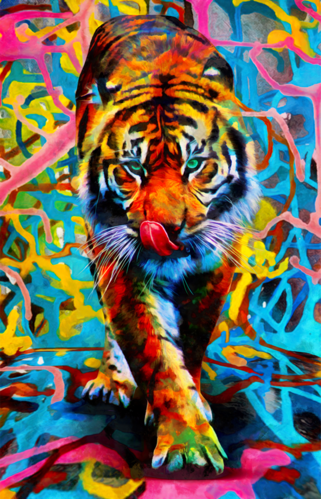 Tiger Glass Wall Art