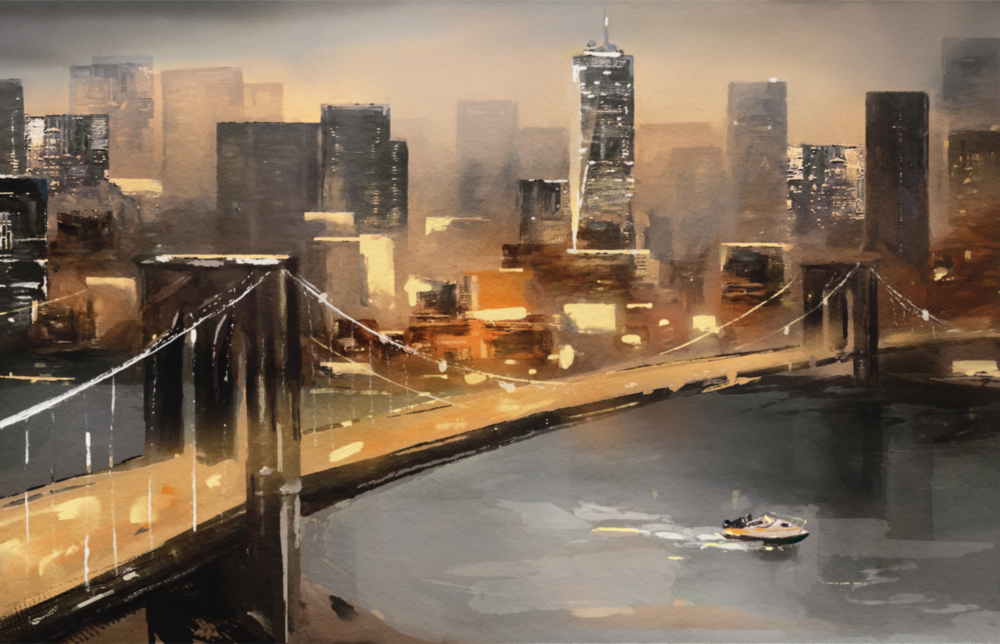 City Glass Wall Art