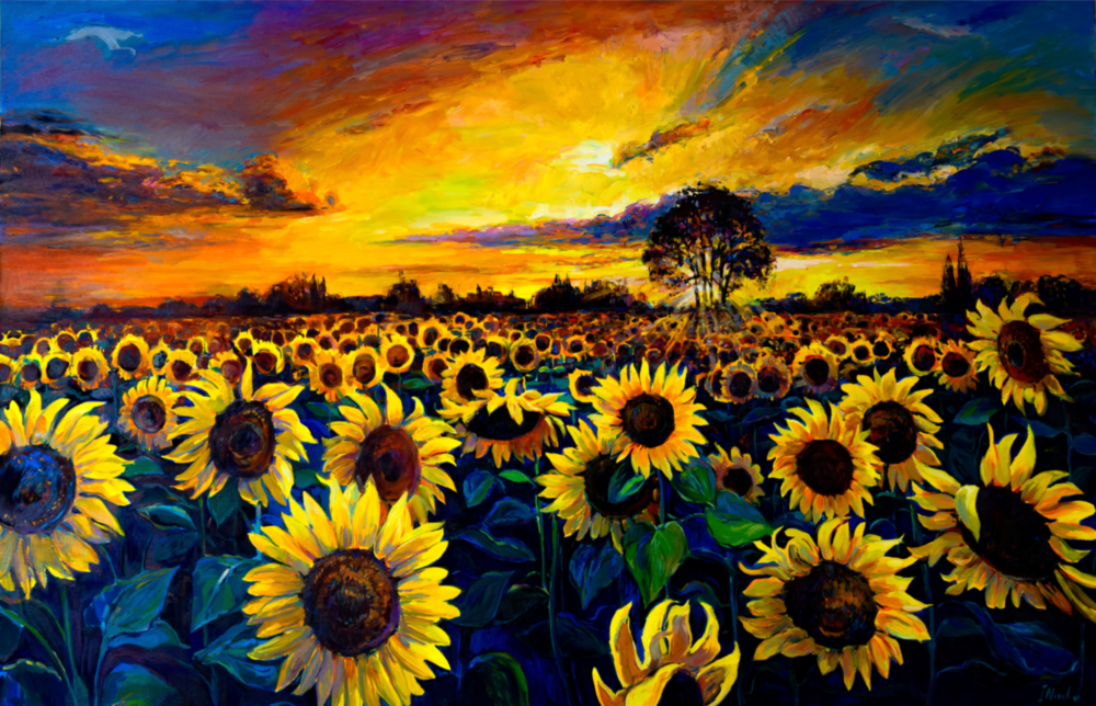 Sunflower Flower Glass Wall Art