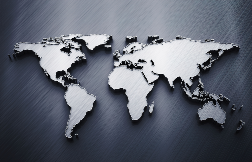 World Map Glass Wall Art