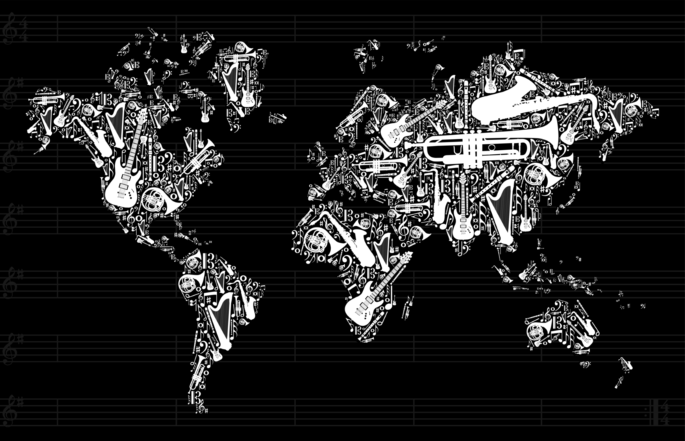 World of Music Glass Wall Art