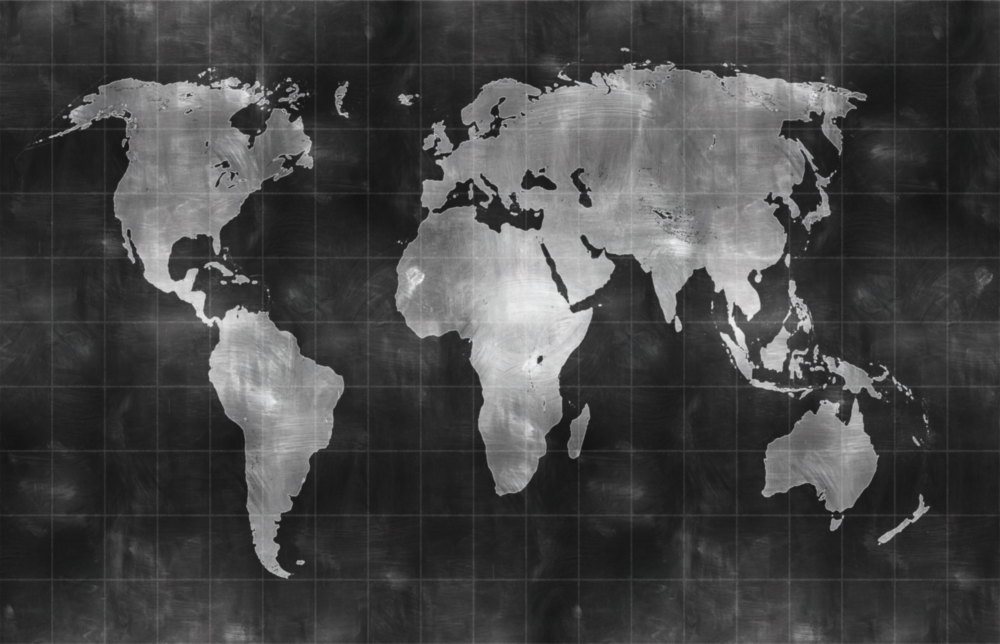 World Map Glass Wall Art