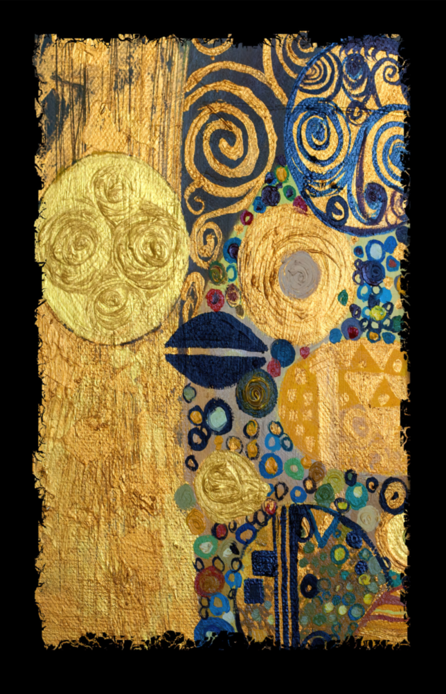 Gold Abstract Glass Wall Art