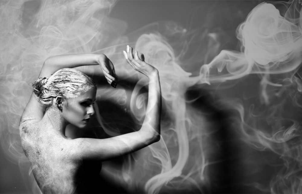 Smoke Dance Glass Wall Art