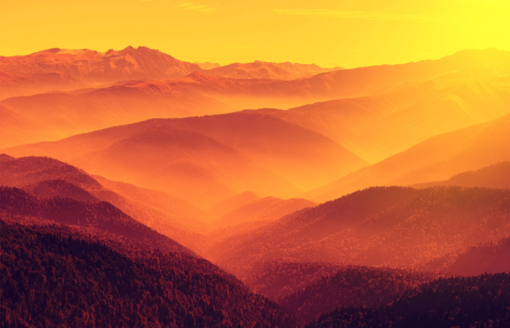 Warm Landscape Glass Wall Art