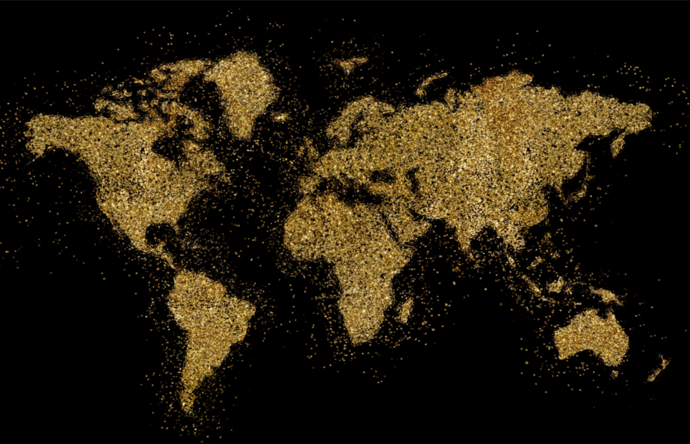 World Map Glass Wall Art