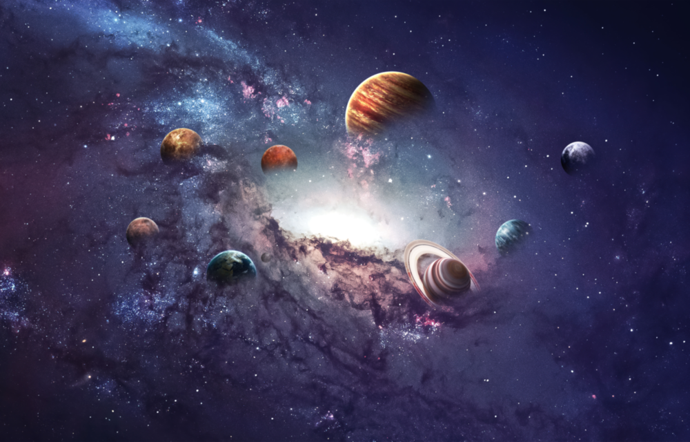 Planets Glass Wall Art
