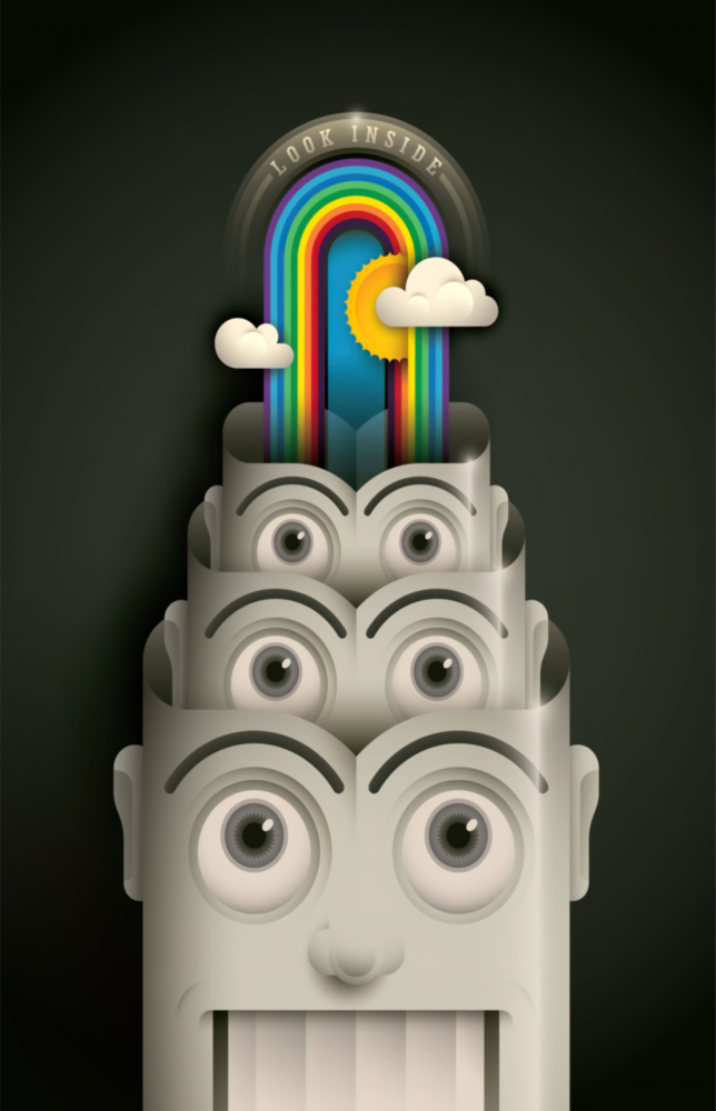 Rainbow Machine Glass Wall Art