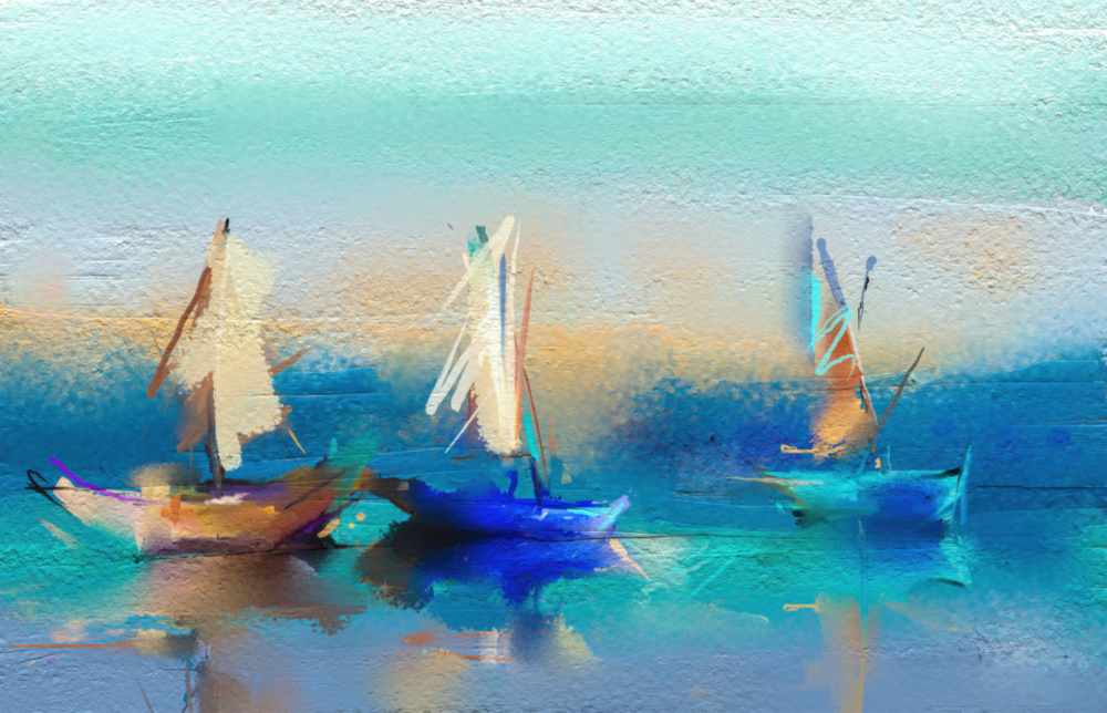 Sailboat Glass Wall Art