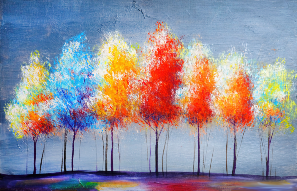 Drawing Trees Glass Wall Art