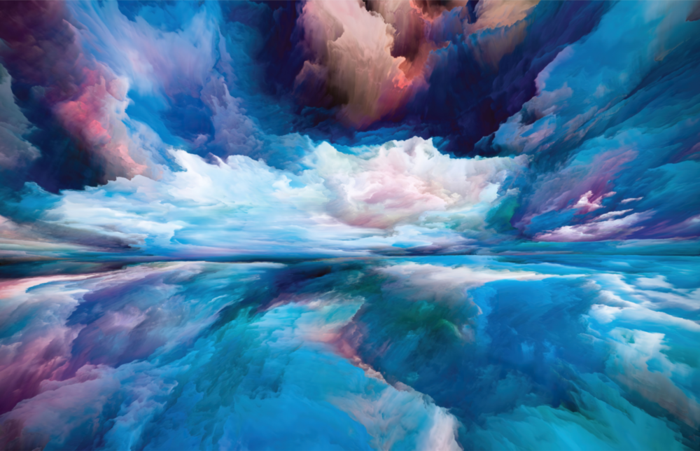 Blue Explosion Glass Wall Art
