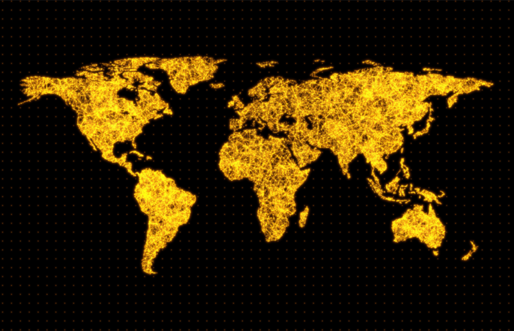 World Map Glass Wall Art