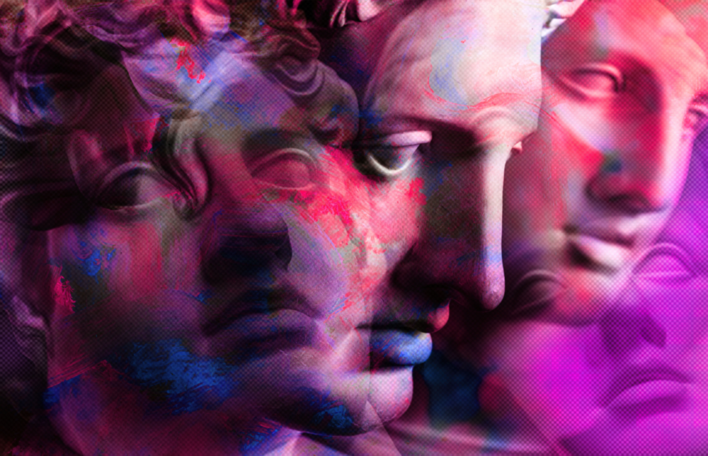 Statues Glass Wall Art