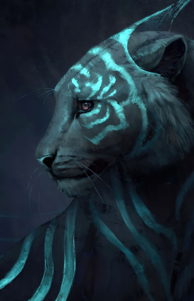Neon Tiger Glass Art