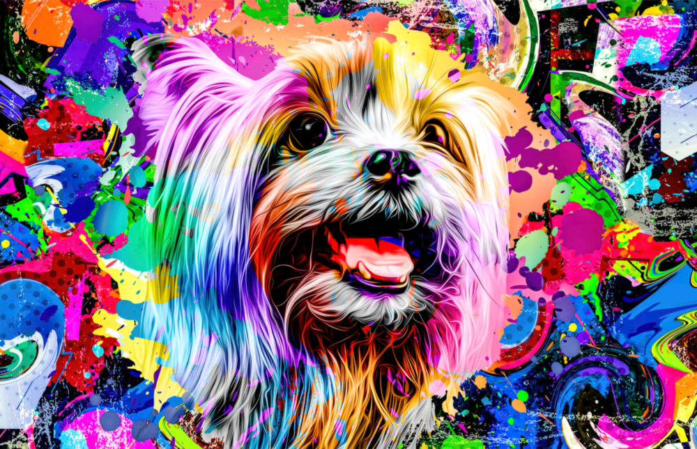 Happy Puppy Glass Wall Art