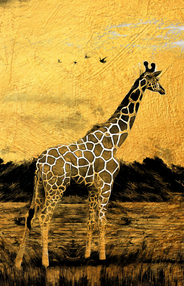 Giraffe Glass Wall Art