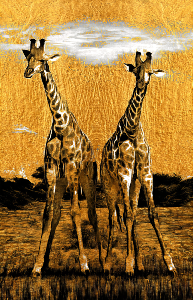 Giraffes Glass Wall Art