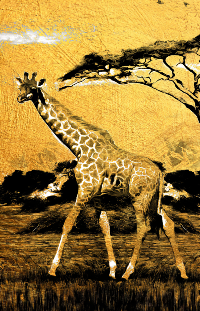 Giraffe Glass Wall Art